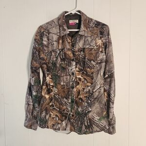 Magellan Hunt Gear Lightweight Camo Zip Up Jacket Womens Sz Medium Realtree Xtra